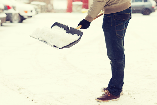 Man shoveling snow