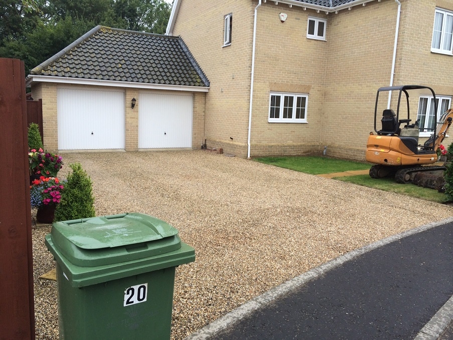 Gravel driveway of a house