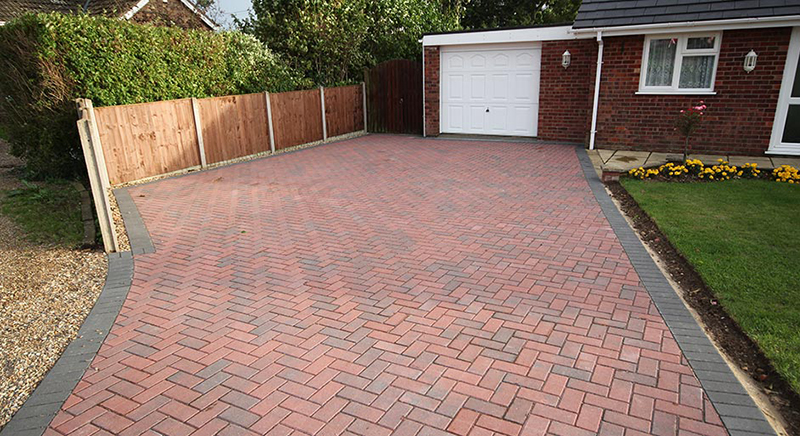 Herringbone design driveway