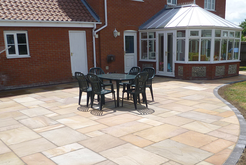 Patio with conservatory