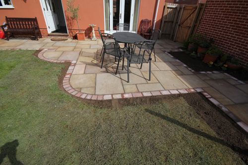 Sandstone patio paving